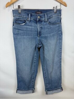 NYDJ Marilyn Crop Jeans Women’s 4P Petite Blue Lift Tuck Straight Leg Denim